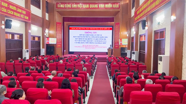 Đảng ủy phường Trần Thành Ngọ tổ chức hội nghị quán triệt, triển khai thực hiện Quy định số 144-QĐ/TW ngày 09/5/2024 của Bộ Chính trị, Nghị quyết hội nghị lần thứ 10 Ban Chấp hành Trung ương Đảng khóa XIII